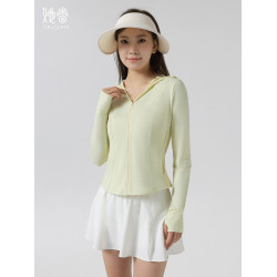 冰絲收腰修身防曬衣女夏季薄款防紫外線防曬服連帽帶帽簷外套上衣
