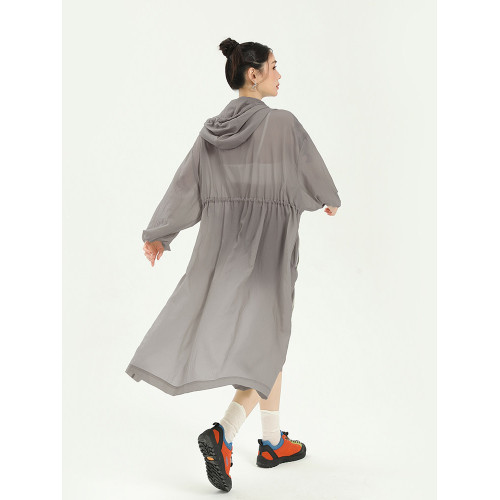 全身加長防曬衣女夏輕薄透氣2025新款寬鬆長款過膝防曬服外套連帽