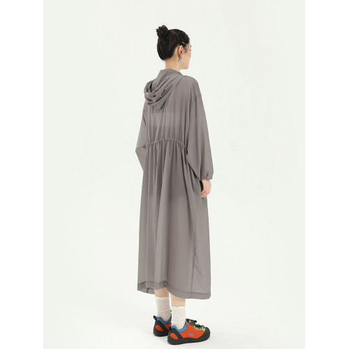 全身加長防曬衣女夏輕薄透氣2025新款寬鬆長款過膝防曬服外套連帽