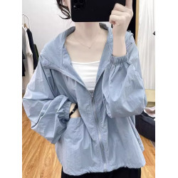 夏季薄款連帽寬鬆防曬衣女2025韓系防紫外線上衣防曬開衫百搭外套