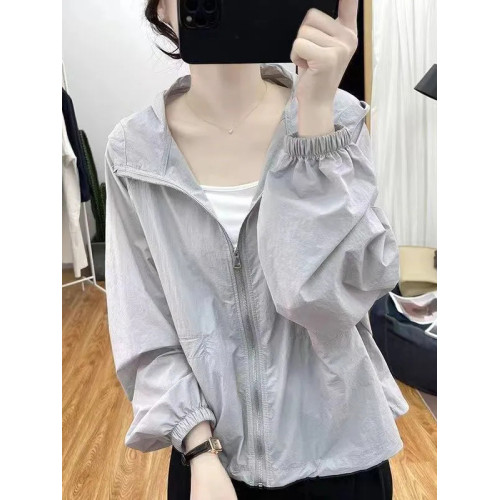 夏季薄款連帽寬鬆防曬衣女2025韓系防紫外線上衣防曬開衫百搭外套