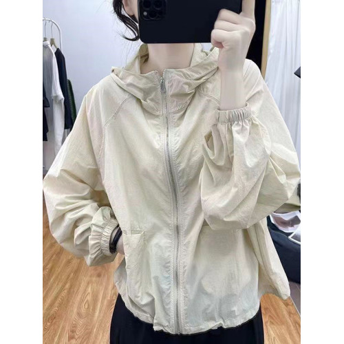 夏季薄款連帽寬鬆防曬衣女2025韓系防紫外線上衣防曬開衫百搭外套