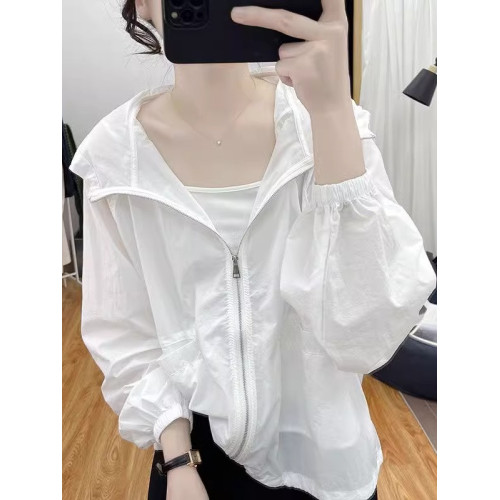 夏季薄款連帽寬鬆防曬衣女2025韓系防紫外線上衣防曬開衫百搭外套