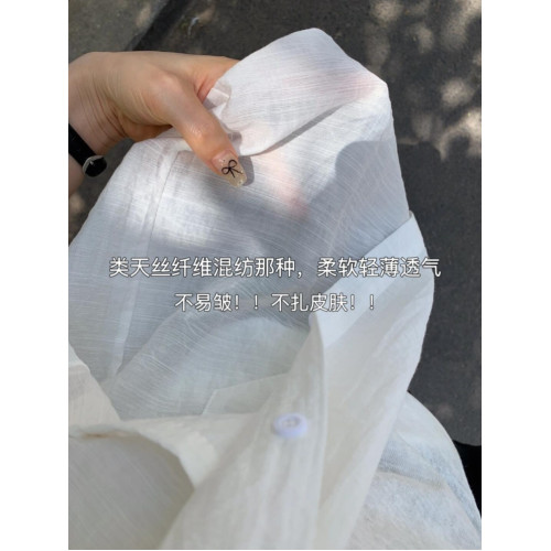 白色輕薄款防曬襯衫女款夏季2025新款氣質早春穿搭高級感上衣外套