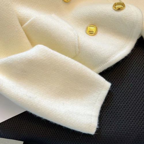 專櫃撤廻剪標小香風雙排釦毛衣開衫女秋冬名媛氛圍感短款針織外套