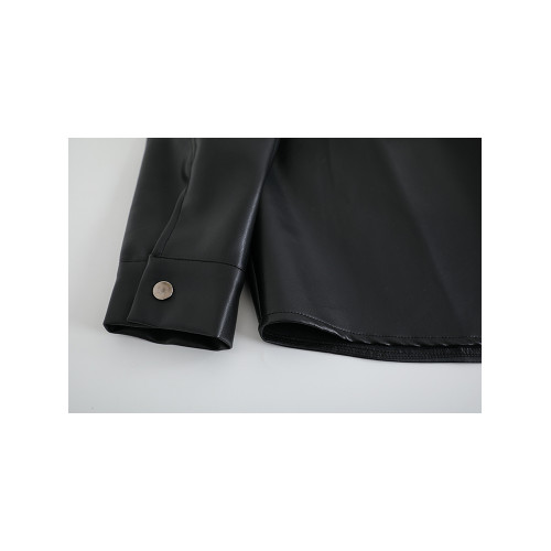 KAKD黑色皮衣外套女秋冬新款復古港風寬鬆氣質休閒薄款皮夾克上衣