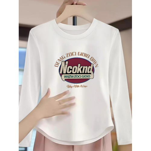 十三行女裝長袖打底衫秋冬2026新款設計感弧形短款T恤女內搭上衣