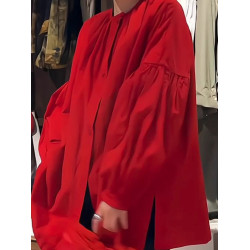 專櫃撤櫃早春新款韓版復古設計感寬鬆休閒顯瘦百搭紅色長袖襯衫女