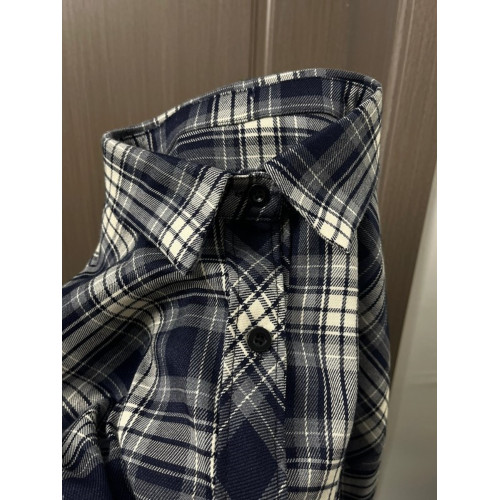 藏藍色格子襯衫內搭曡穿外穿上衣2025新款外套春秋款情侶裝襯衣女