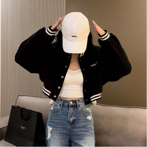 復古撞色刺綉棒球服外套女2026新款春秋百搭寬鬆bf風休閒夾克上衣