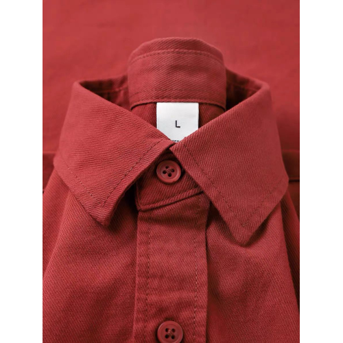 100%棉輕奢復古安可拉紅襯衫女內搭純棉寬鬆遮肉顯瘦長袖襯衣外套