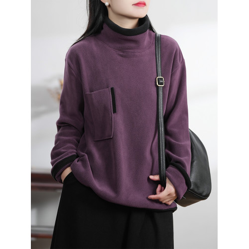 商場折釦~專櫃撤廻大碼2024冬季雙面絨衛衣女加厚保暖打底衫衛衣