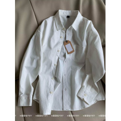 100%純棉正肩白色襯衫內搭曡穿春秋長袖上衣休閒男女情侶款外套