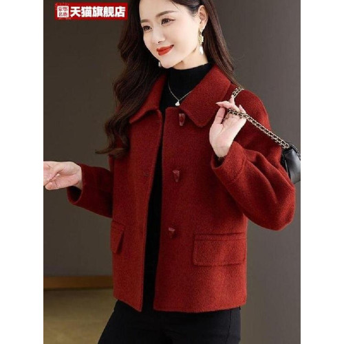 毛呢外套女2025春秋季新款時尚氣質修身小個子短款修身顯瘦大衣潮