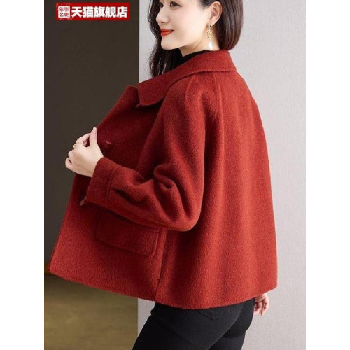 毛呢外套女2025春秋季新款時尚氣質修身小個子短款修身顯瘦大衣潮