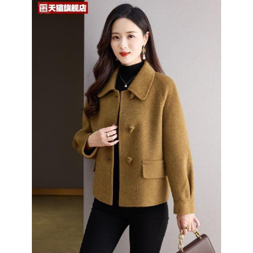 毛呢外套女2025春秋季新款時尚氣質修身小個子短款修身顯瘦大衣潮