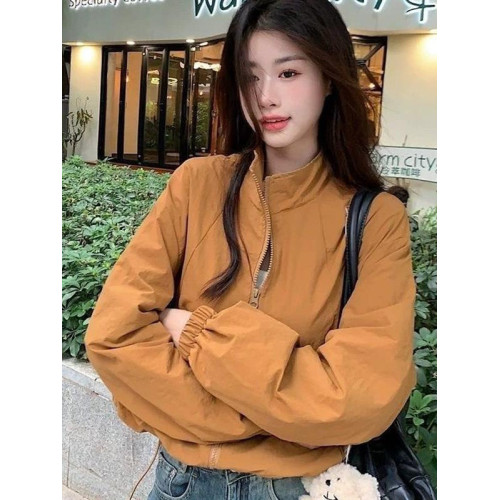 加棉加厚沖鋒衣外套女2025秋冬新款寬鬆短款休閒開衫夾棉夾克上衣