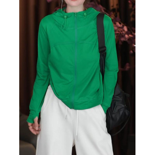 冰絲高彈連帽防曬衣女薄2026夏季新款時尚休閒戶外旅遊速乾短外套