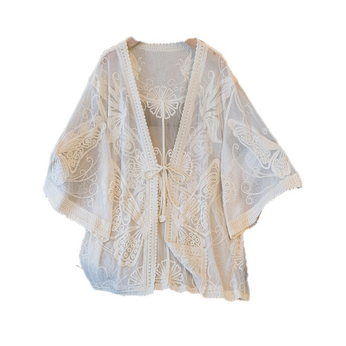 氣質獨特七分袖防曬開衫女2025新款夏季大碼胖mm短袖外搭薄款上衣