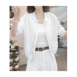 歐貨時尚薄款長袖防曬外套女夏季2026新款透氣百搭短款拉鍊防曬衣