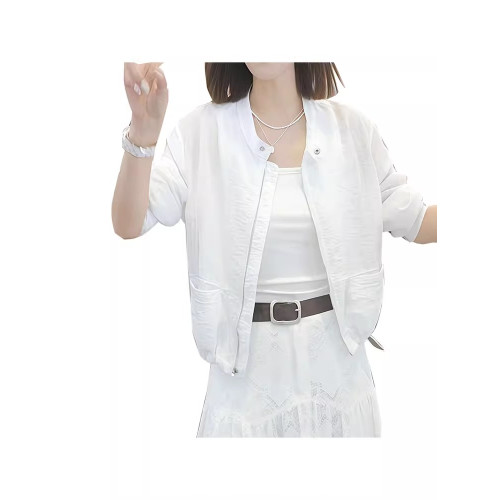 歐貨時尚薄款長袖防曬外套女夏季2026新款透氣百搭短款拉鍊防曬衣