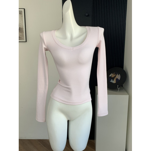 LINAN自製 少女詩集長袖內搭打底T恤女修身顯瘦磨毛百搭上衣