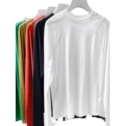 2025白色百搭上衣女春秋季寬鬆長袖面膜t恤女薄款套頭罩衫防曬衫