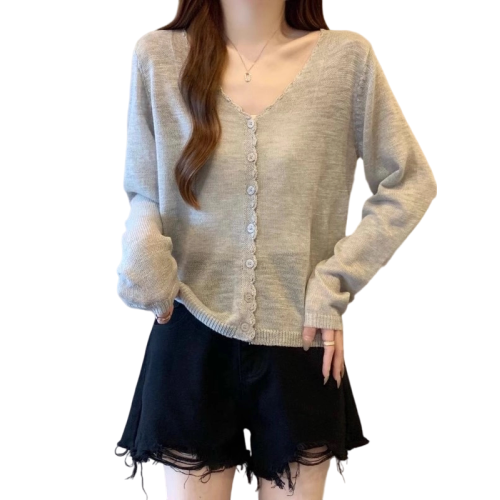 薄款冰絲紅色針織開衫防曬外套女2025夏季大碼胖mm吊帶裙外搭上衣