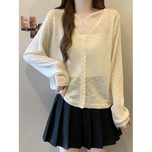 薄款冰絲紅色針織開衫防曬外套女2025夏季大碼胖mm吊帶裙外搭上衣