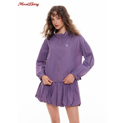 MoodBerry UPF50+戶外透氣速乾防曬衣女夏季寬鬆防曬服花苞裙套裝