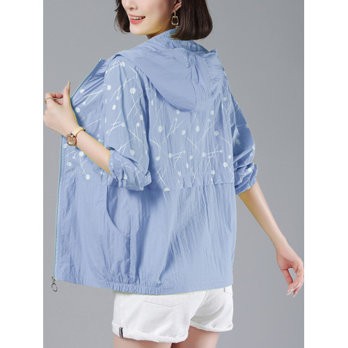 防曬衣女夏季新款長袖連帽時尚薄款寬鬆透氣大碼媽媽休閒百搭外套