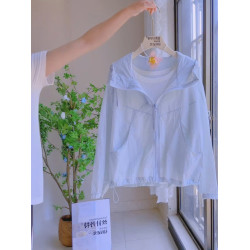 十三行時尚輕薄連帽戶外拉鍊外套女2025新款夏季寬鬆休閒薄款外搭