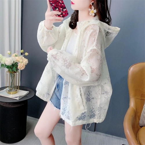 2025夏季新款大碼寬鬆慵懶風設計感鏤空薄款防曬上衣拉鍊開衫外套