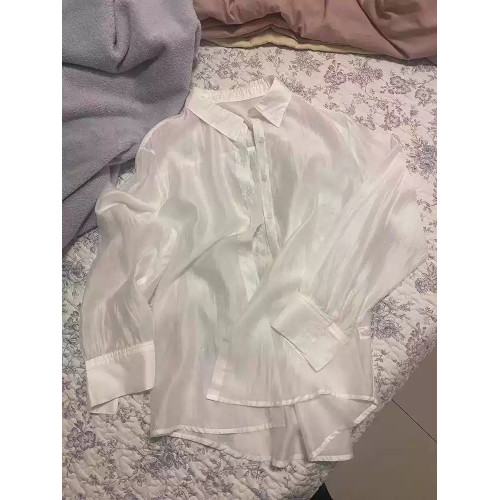 專櫃撤廻！一線大牌防曬襯衫女夏季新款單排釦透氣開衫襯衣薄外套