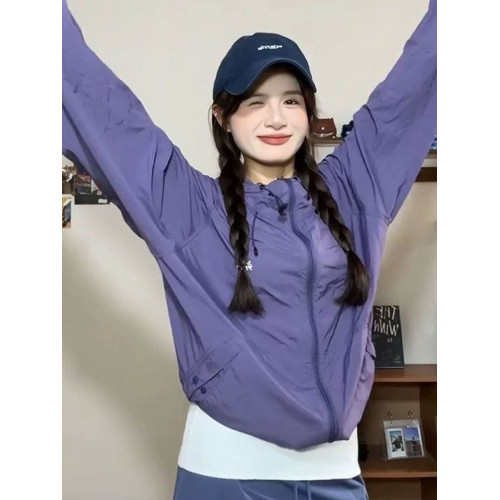 原野空間夏季薄款防曬衣套裝女款日系工裝連帽防曬服短褲裙兩件套