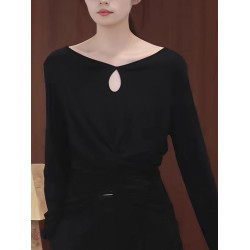 設計感休閒2025夏季t恤高級時尚長袖打底衫套頭上衣顯瘦簡約流行