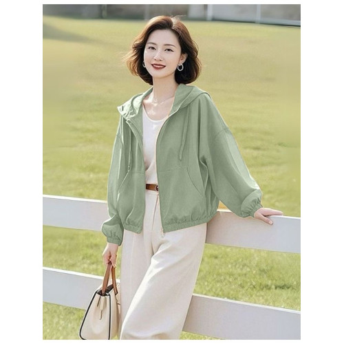 連帽防曬衣女款夏季薄款2025新款中年女士媽媽寬鬆休閒防曬服外套