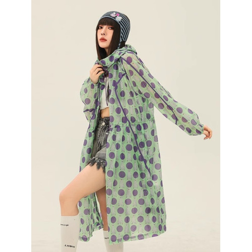 防曬衣女中長款夏季2025新款時尚寬鬆連帽休閒戶外薄款防曬服外套