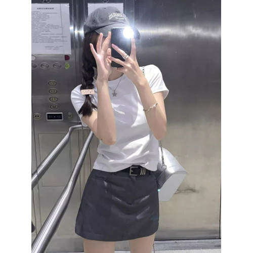 廣州十三行爆款女裝T恤夏季正肩修身短袖上衣百搭顯瘦內搭體恤潮