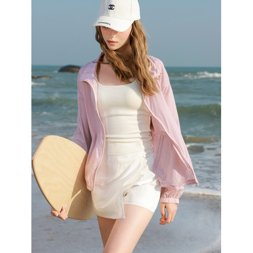 三彩2025春季新款寬鬆短款防曬衫輕薄小外套防紫外線戶外M