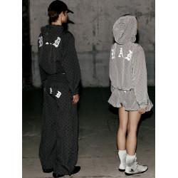 韓國badblood美式反光波點防曬服速乾透氣涼感字母連帽拉鍊外套