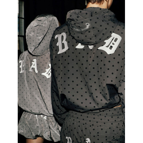 韓國badblood美式反光波點防曬服速乾透氣涼感字母連帽拉鍊外套