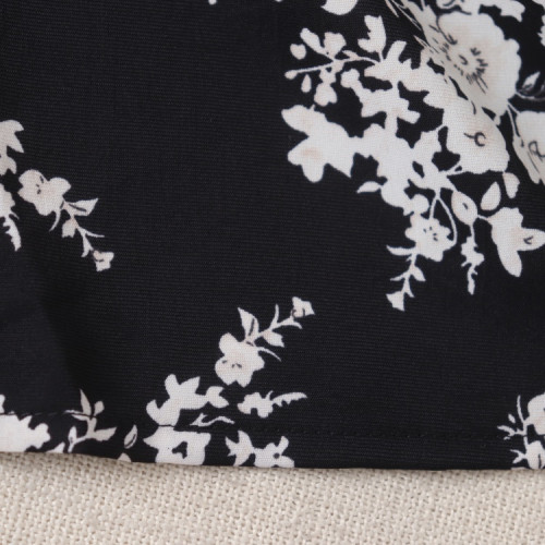 C07040日單秋新款圓領單排隱形釦寬鬆顯瘦女通勤氣質碎花長袖襯衫