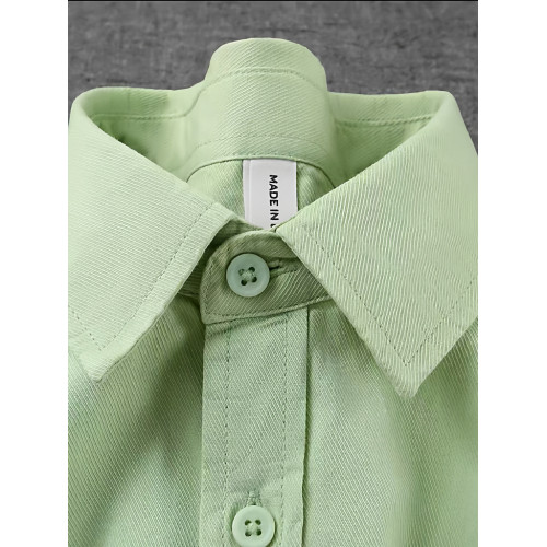 韓系ins風純棉長袖襯衫女秋季寬鬆遮肉休閒通勤曡穿單穿襯衣外套