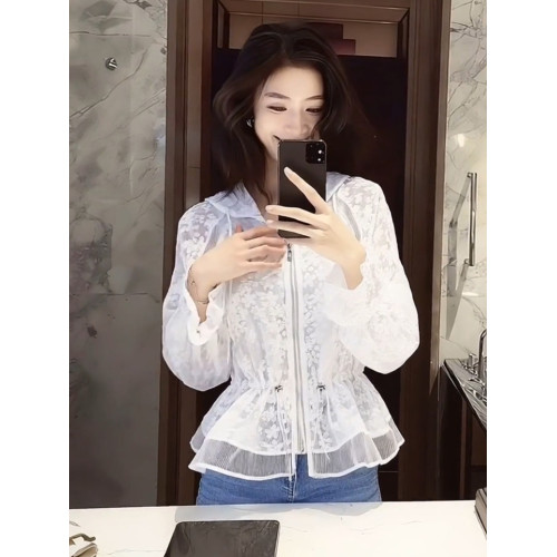 高級感提花拉鍊開衫連帽時尚長袖防曬罩衫通勤小衆上衣2026年早春