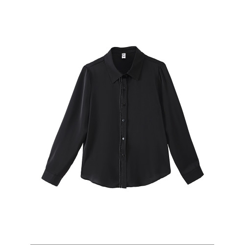 九月墨陌法式時尚長袖女士襯衫2025年秋裝新款氣質遮肚子寬鬆上衣