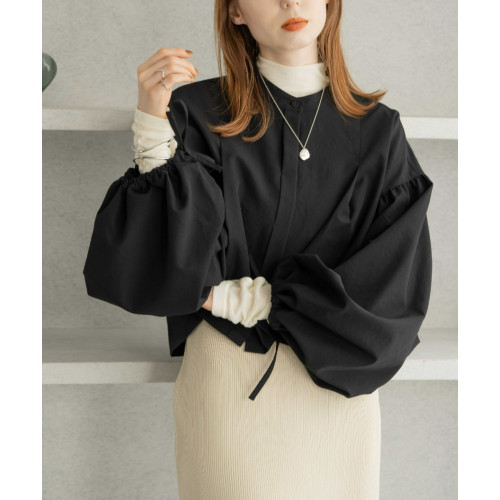 hi* 襯衫小外套隨心切換 可愛氣球袖 系帶打結 春秋