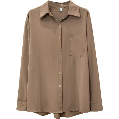 高級垂感寬鬆顯瘦長袖雪紡襯衫女秋季設計感小衆休閒別致外搭上衣