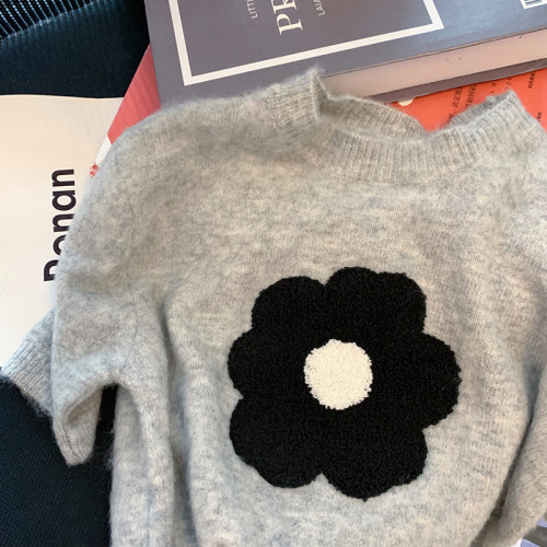 專櫃撤廻！小香風花朵短袖針織女夏季2025新款設計感小衆洋氣上衣