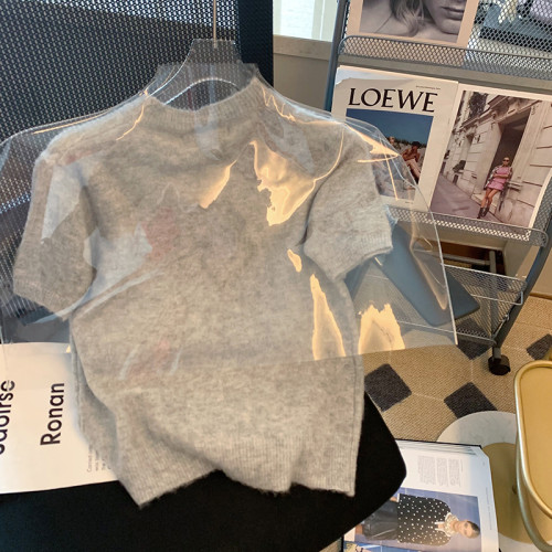 專櫃撤廻！小香風花朵短袖針織女夏季2025新款設計感小衆洋氣上衣